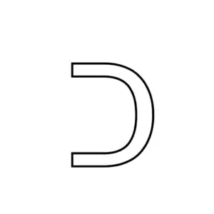 דף צביעה של האות כ׳ להדפסה