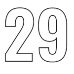 דף צביעה של המספר 29 להדפסה