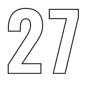 דף צביעה של המספר 27 להדפסה