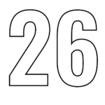 דף צביעה של המספר 26 להדפסה