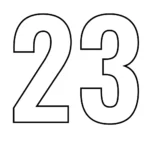 דף צביעה של המספר 23 להדפסה