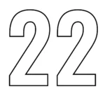 דף צביעה של המספר 22 להדפסה