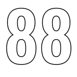 דף צביעה של המספר 88 להדפסה