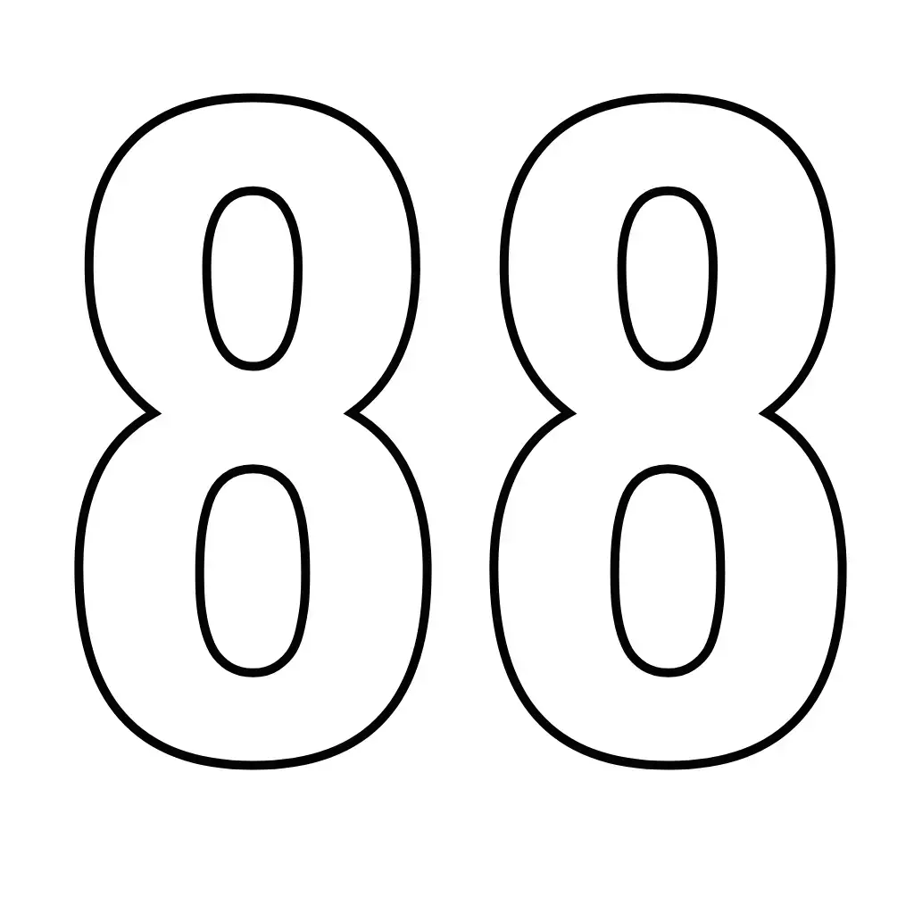דף צביעה של המספר 88 להדפסה