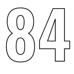 דף צביעה של המספר 84 להדפסה