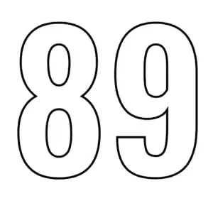דף צביעה של המספר 89 להדפסה