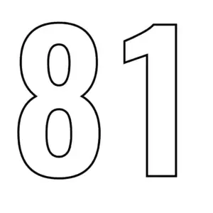 דף צביעה של המספר 81 להדפסה