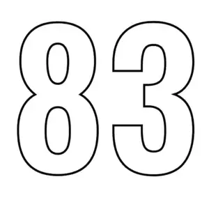 דף צביעה של המספר 83 להדפסה