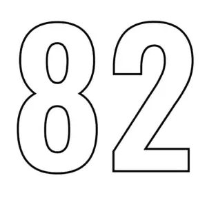 דף צביעה של המספר 82 להדפסה