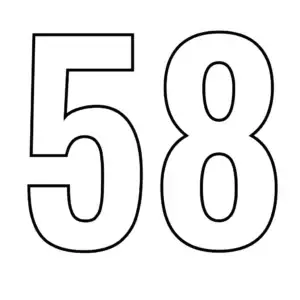 דף צביעה של המספר 58 להדפסה