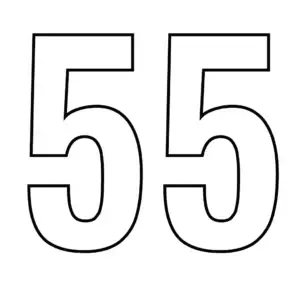 דף צביעה של המספר 55 להדפסה