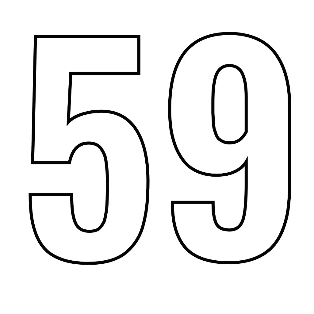 דף צביעה של המספר 59 להדפסה