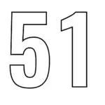 דף צביעה של המספר 51 להדפסה