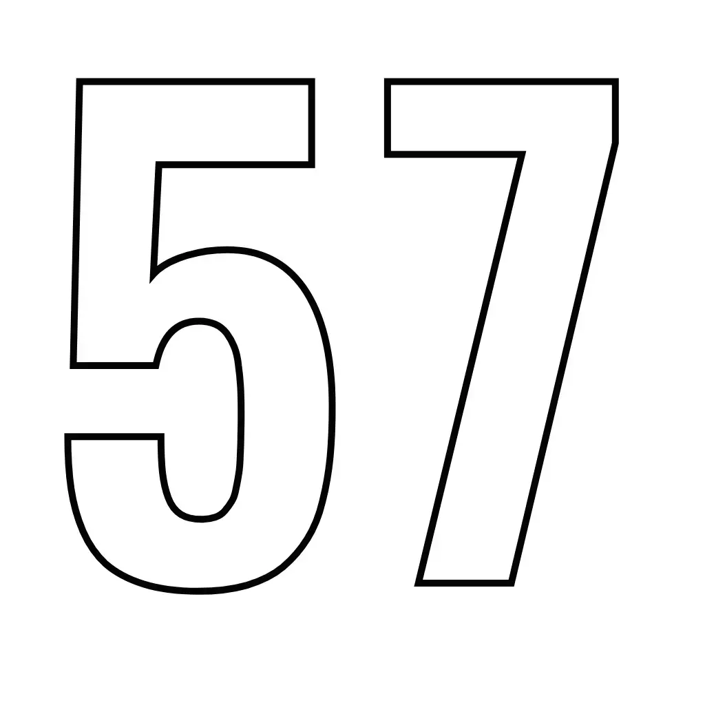 דף צביעה של המספר 57 להדפסה