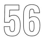 דף צביעה של המספר 56 להדפסה