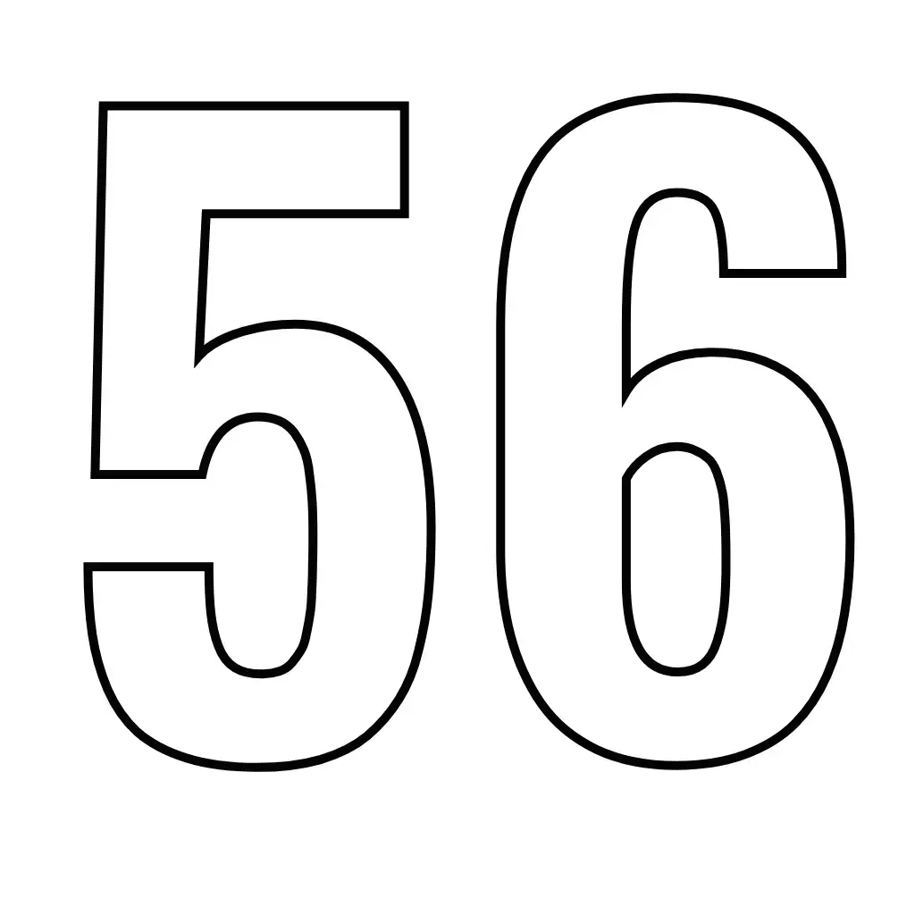 דף צביעה של המספר 56 להדפסה