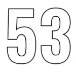 דף צביעה של המספר 53 להדפסה