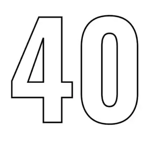 דף צביעה של המספר 40 להדפסה