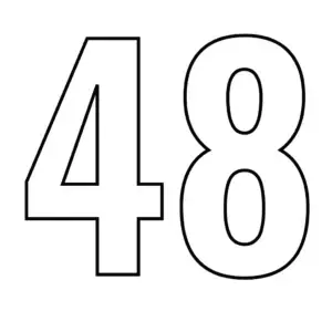 דף צביעה של המספר 48 להדפסה