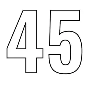 דף צביעה של המספר 45 להדפסה