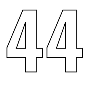 דף צביעה של המספר 44 להדפסה