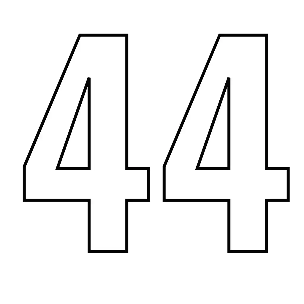 דף צביעה של המספר 44 להדפסה