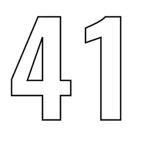 דף צביעה של המספר 41 להדפסה