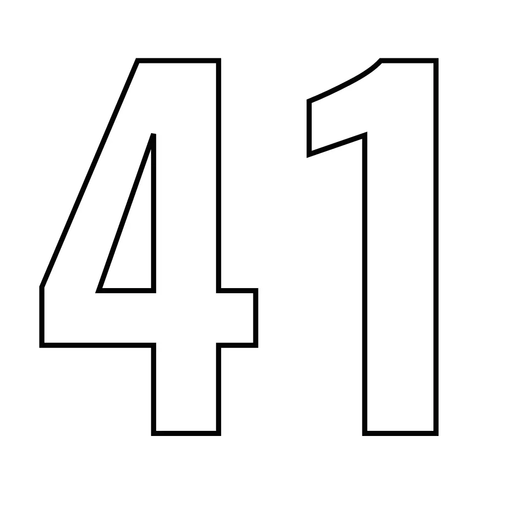 דף צביעה של המספר 41 להדפסה