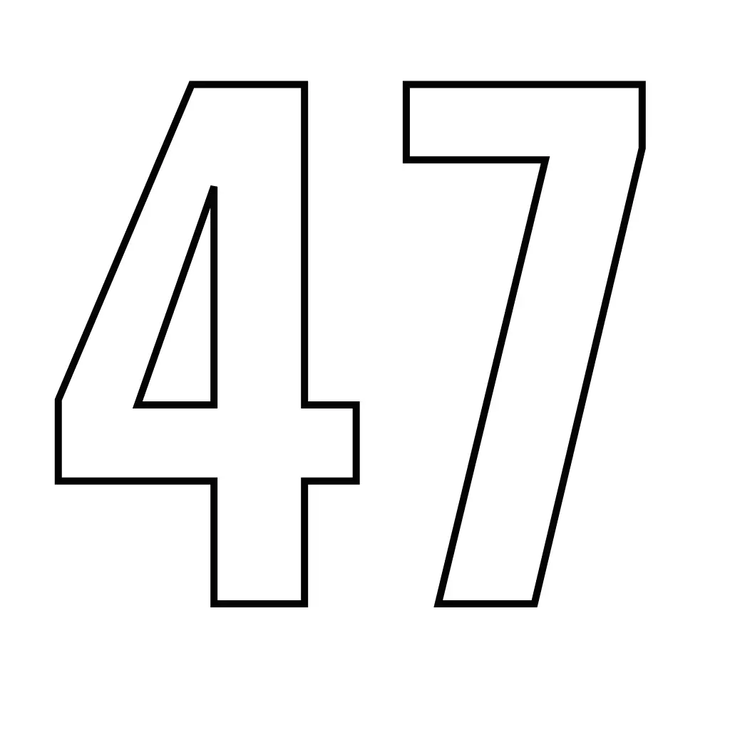 דף צביעה של המספר 47 להדפסה