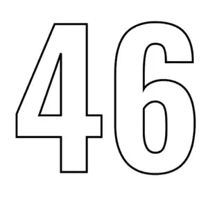 דף צביעה של המספר 46 להדפסה