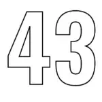 דף צביעה של המספר 43 להדפסה