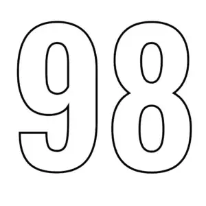 דף צביעה של המספר 98 להדפסה