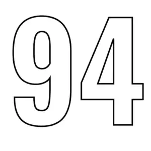 דף צביעה של המספר 94 להדפסה