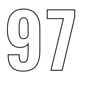 דף צביעה של המספר 97 להדפסה