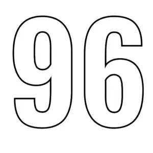 דף צביעה של המספר 96 להדפסה
