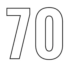 דף צביעה של המספר 70 להדפסה