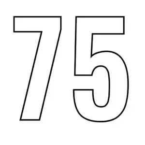 דף צביעה של המספר 75 להדפסה