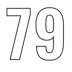 דף צביעה של המספר 79 להדפסה