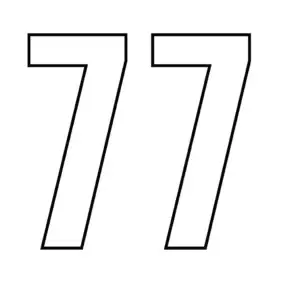 דף צביעה של המספר 77 להדפסה