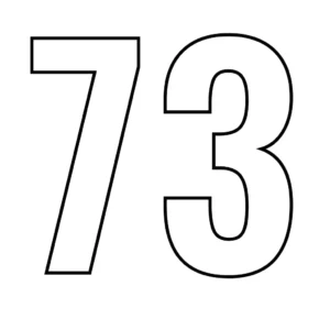 דף צביעה של המספר 73 להדפסה