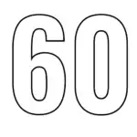 דף צביעה של המספר 60 להדפסה