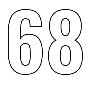 דף צביעה של המספר 68 להדפסה