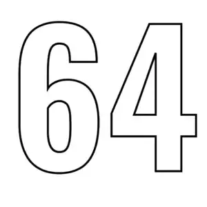 דף צביעה של המספר 64 להדפסה