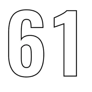 דף צביעה של המספר 61 להדפסה