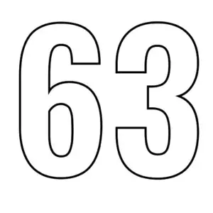 דף צביעה של המספר 63 להדפסה