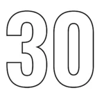 דף צביעה של המספר 30 להדפסה