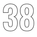 דף צביעה של המספר 38 להדפסה