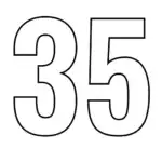 דף צביעה של המספר 35 להדפסה