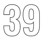 דף צביעה של המספר 39 להדפסה