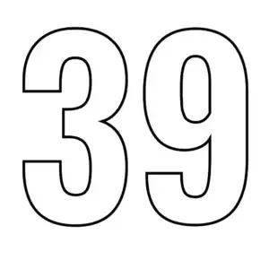 דף צביעה של המספר 39 להדפסה